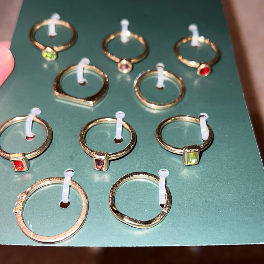 Nwt Wild Fable 10pc Rings Gold Tone Gemstone Multiple Designs 13$